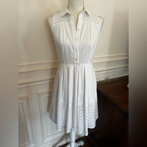 Ann Taylor Sleeveless White Dress